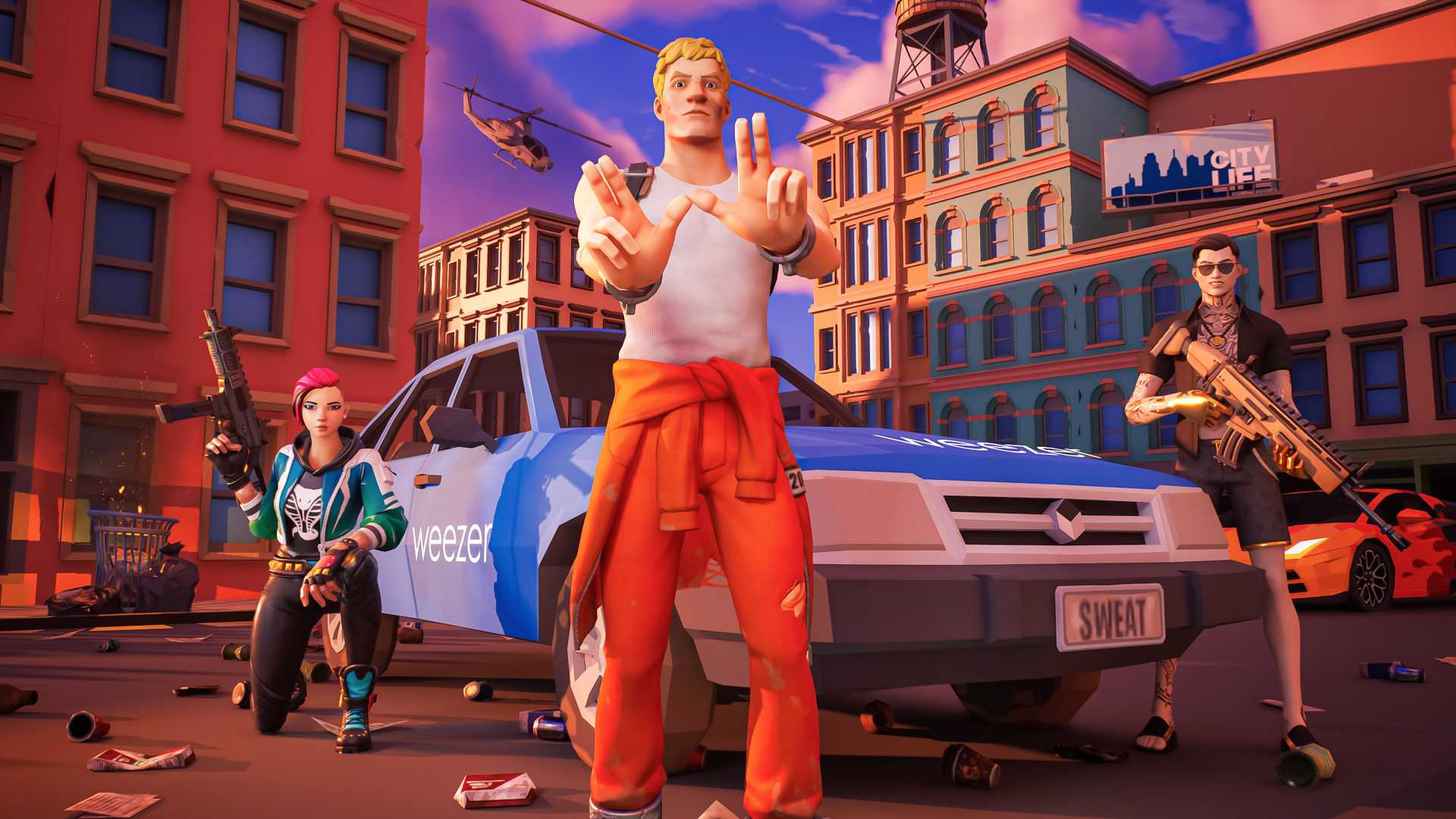 Weezer Fortnite Sweat(er) City Event