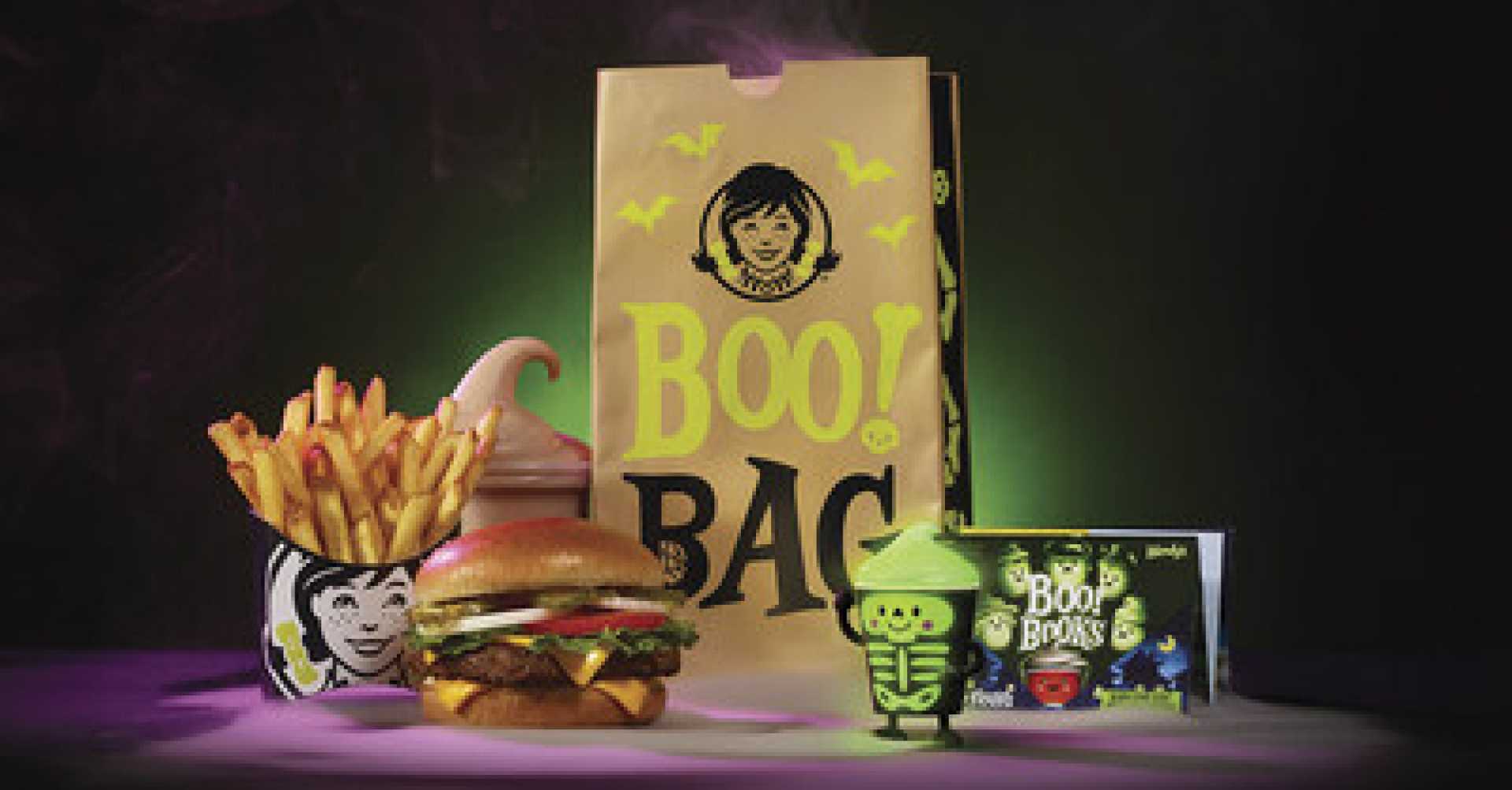 Wendy's Boo Bag Meal With Glow In The Dark Bone Chiller Frosty Figure