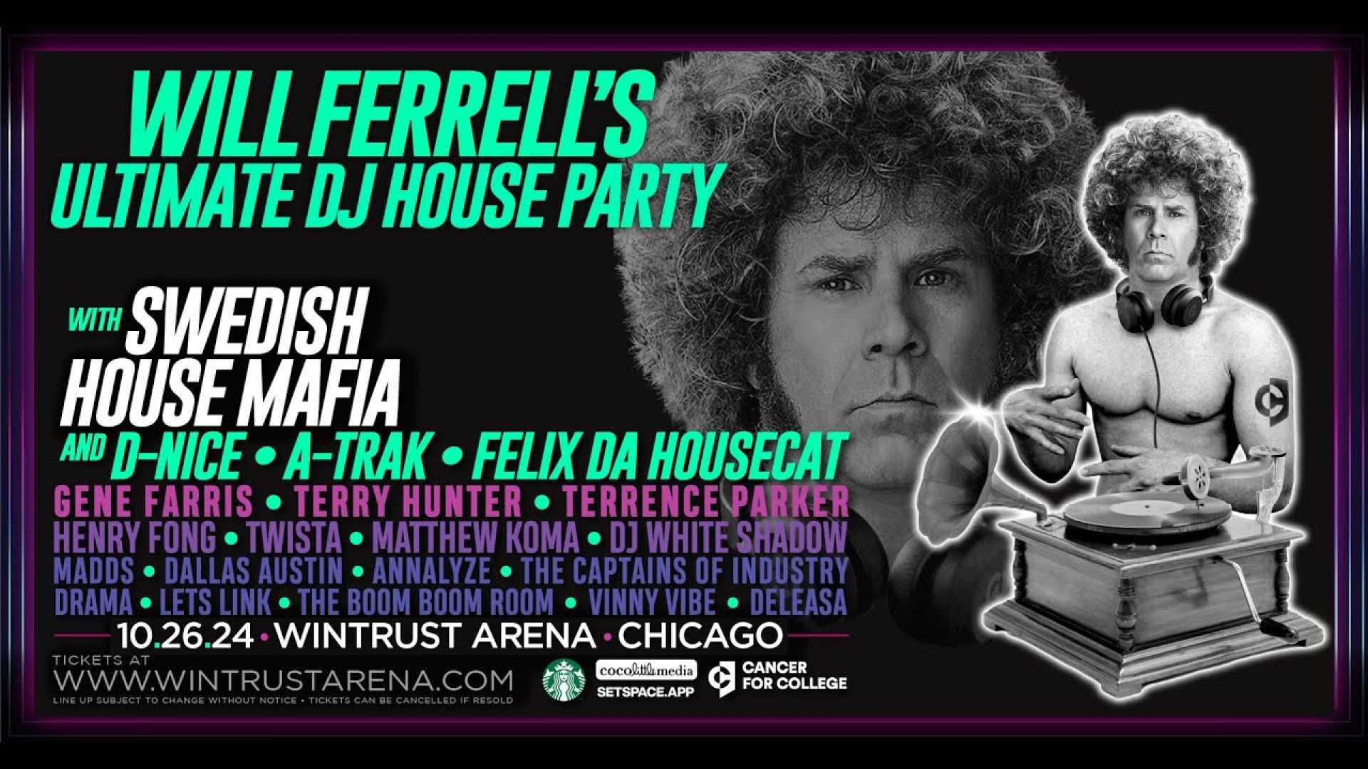 Will Ferrell Djing At Wintrust Arena Chicago