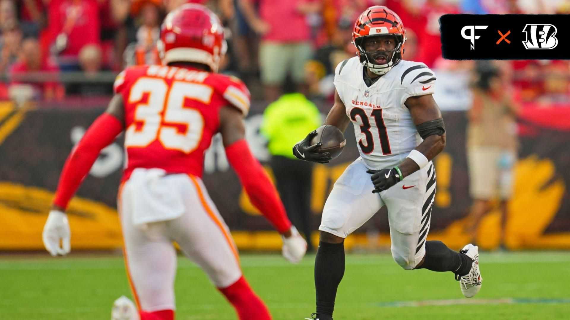 Zack Moss And Chase Brown In Bengals Uniforms