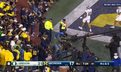 Alex Orji Runs Into Camera Crane Michigan Vs Oregon