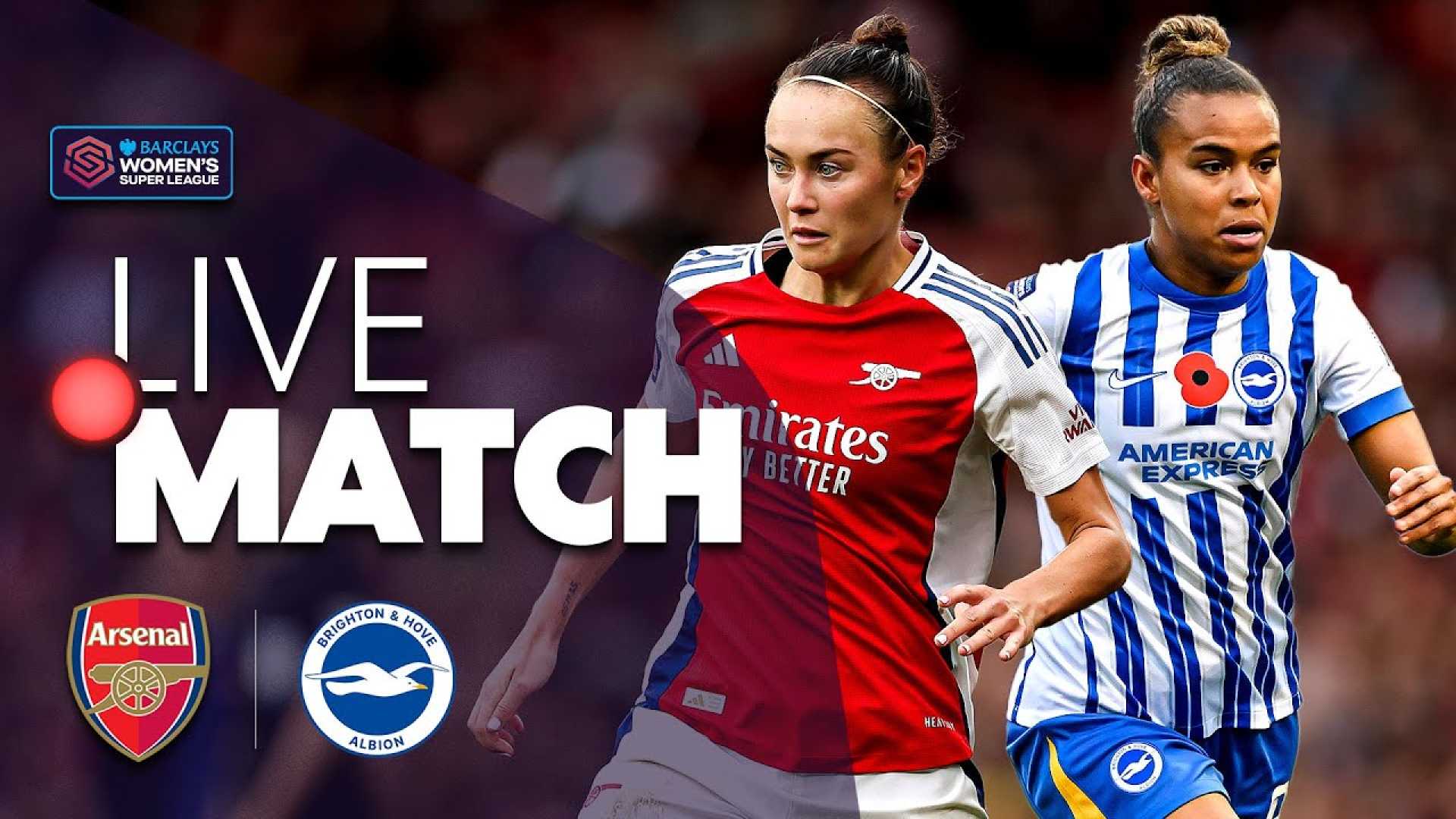 Arsenal Women Vs Brighton & Hove Albion Barclays Wsl Match