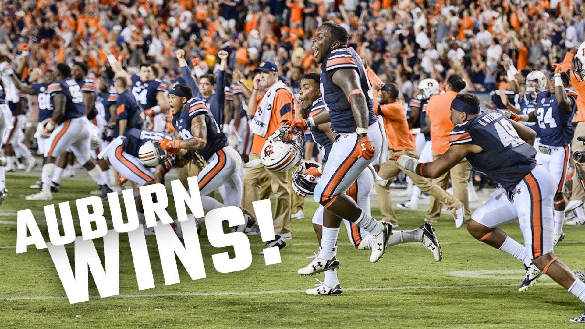 Auburn Tigers Football Team Celebrating A Win