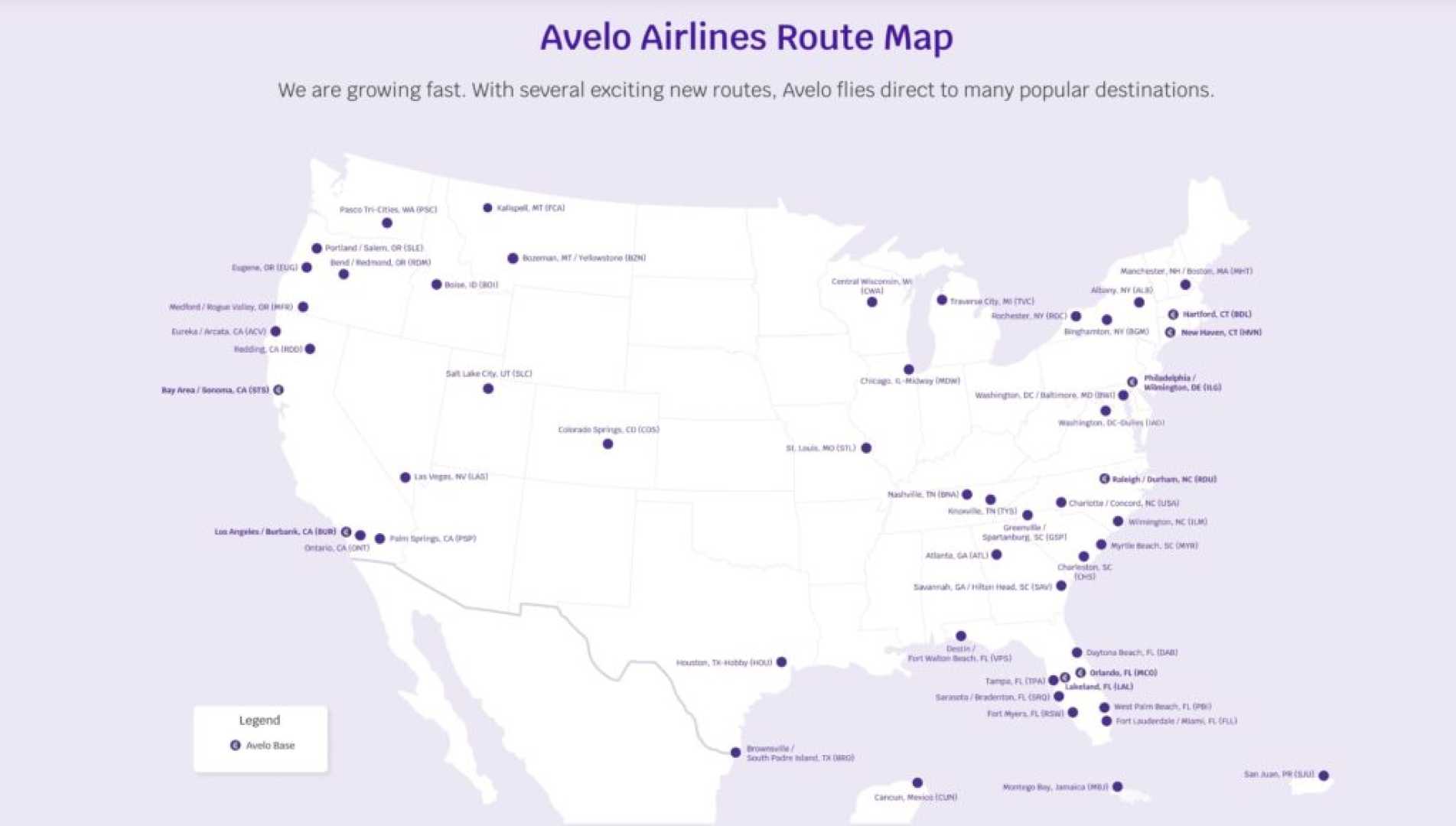 Avelo Airlines New Routes And Destinations