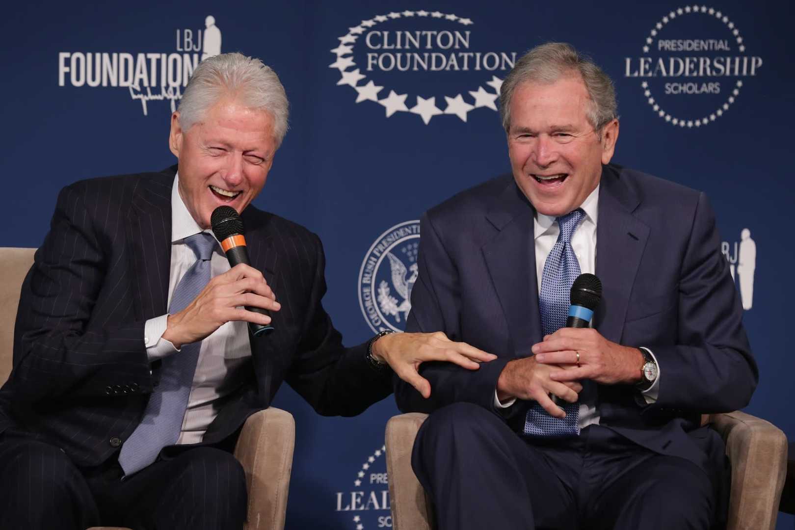 Bill Clinton And George W. Bush Together