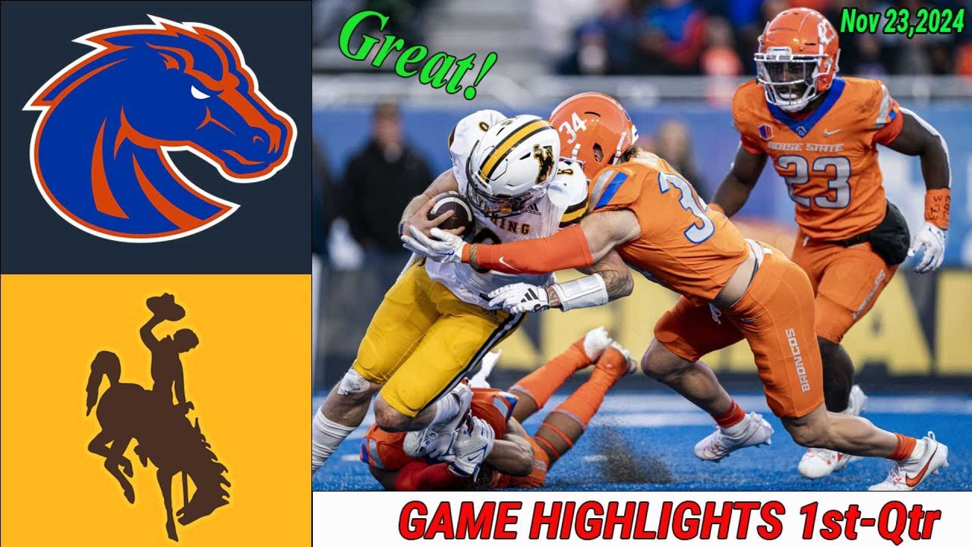 Boise State Vs Wyoming Football Game Highlights November 23 2024