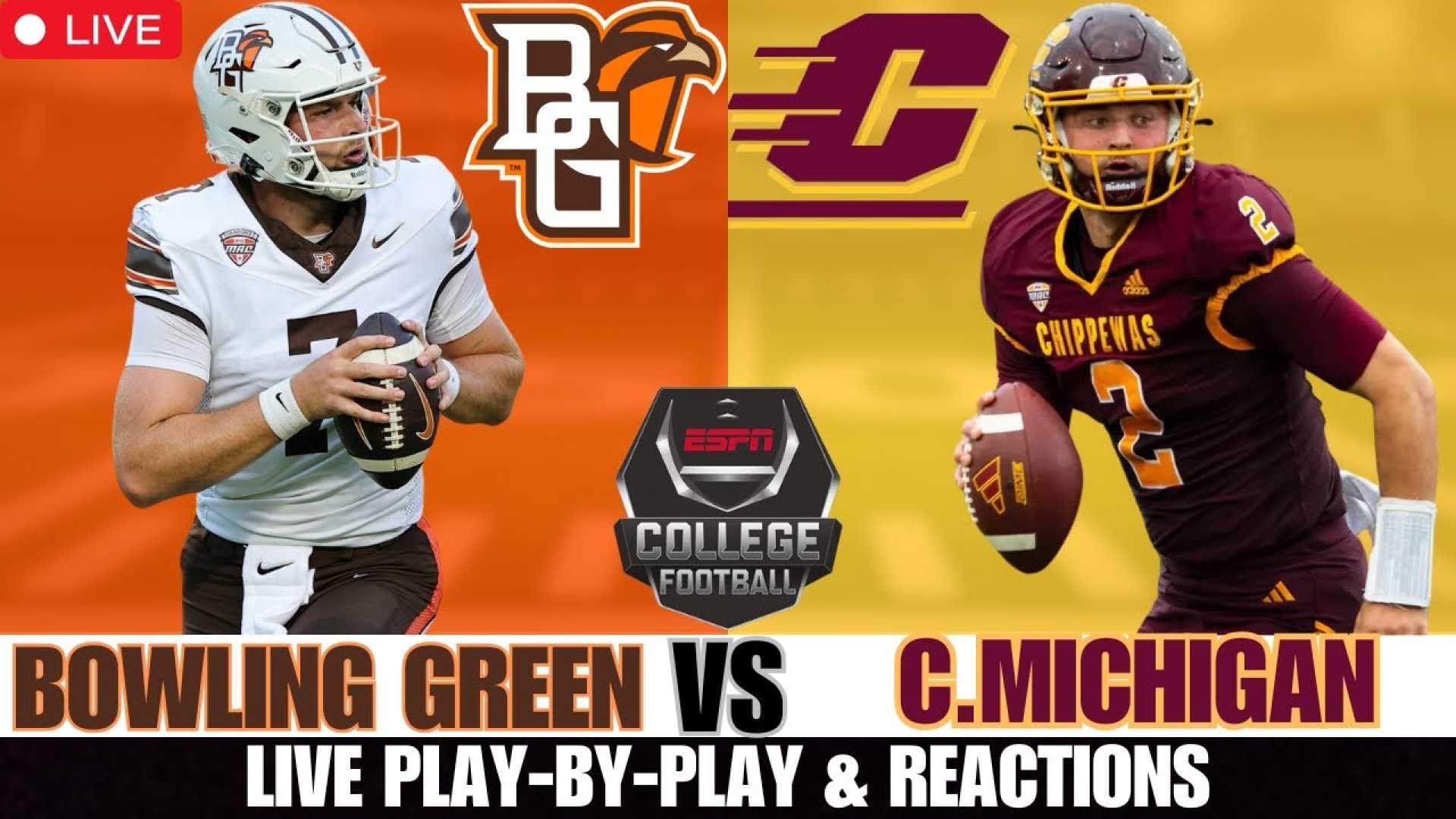 Bowling Green Falcons Vs Central Michigan Chippewas Football Game