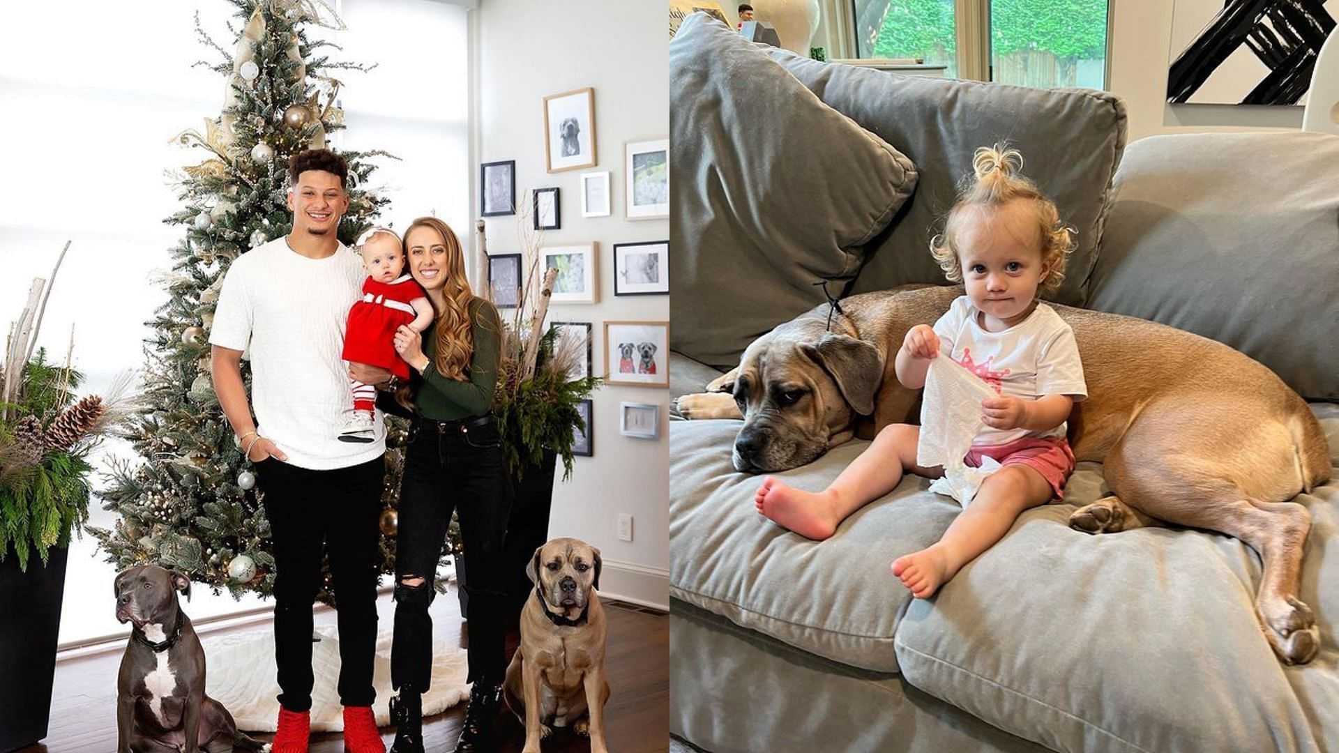 Brittany Mahomes With Dog Silver And Son Bronze