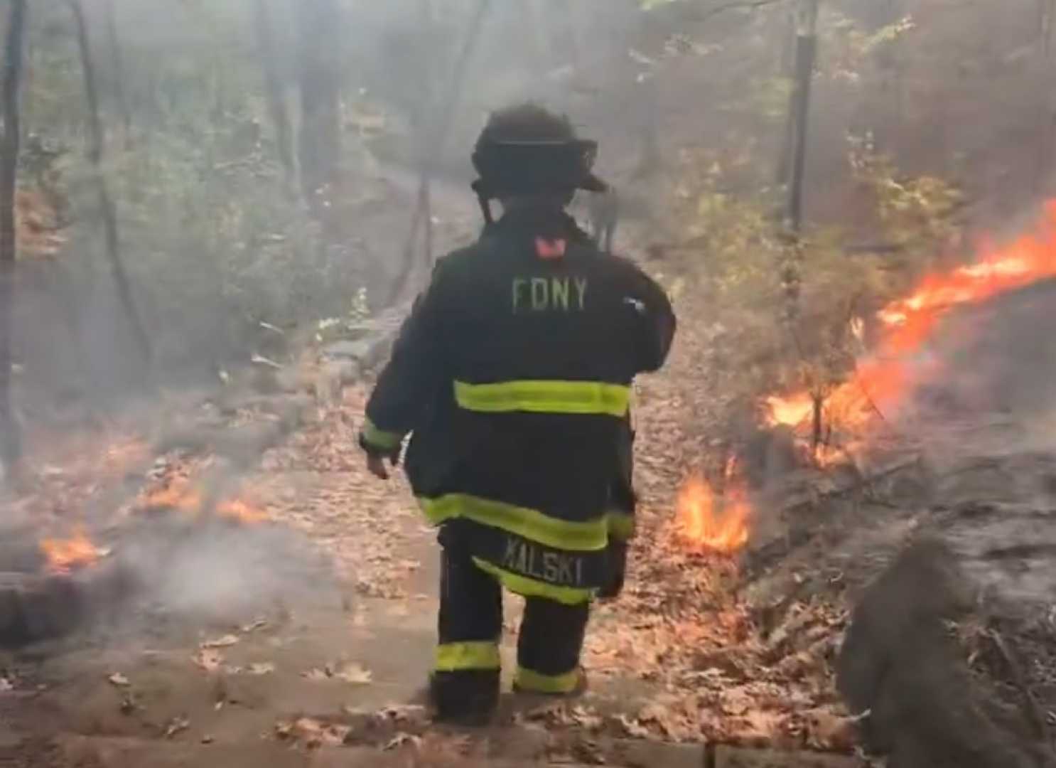 Brush Fire Inwood Hill Park Manhattan