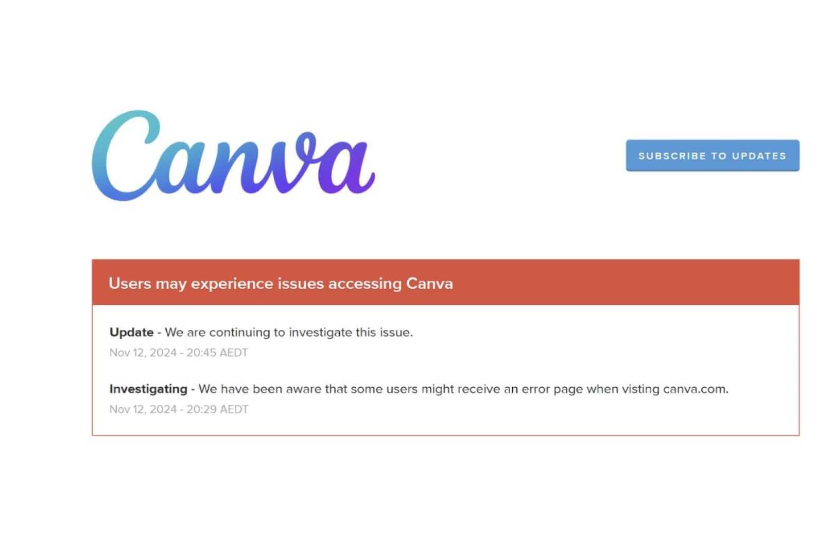 Canva Global Outage Blank Screen