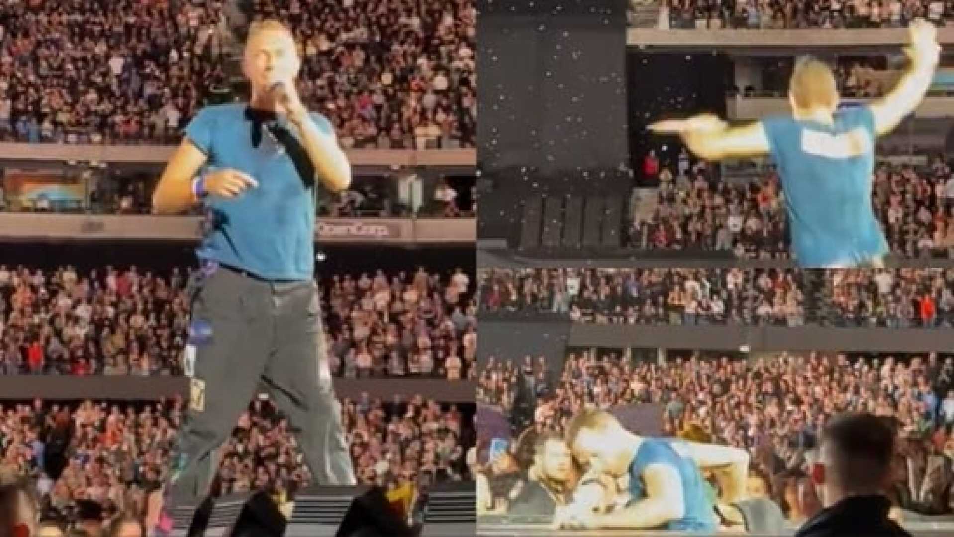 Chris Martin Falls Through Stage Trap Door Coldplay Melbourne Concert