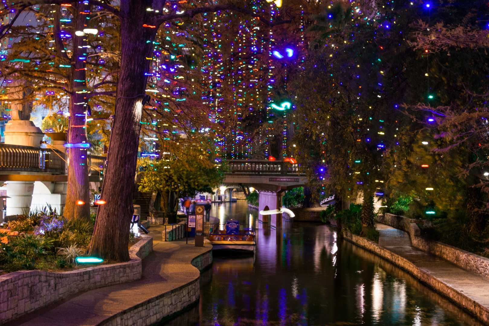 Christmas Lights Display San Antonio River Walk