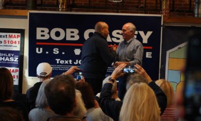 Cory Booker And Bob Casey At Bucks County Firehouse