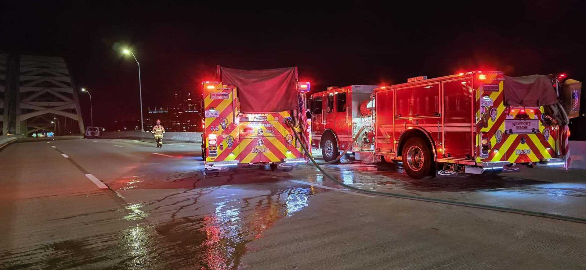 Crash And Fire Near Daniel Carter Beard Bridge Kentucky