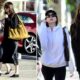 Dakota Johnson In All Black Outfit With Mustard Yellow Tote In Los Angeles