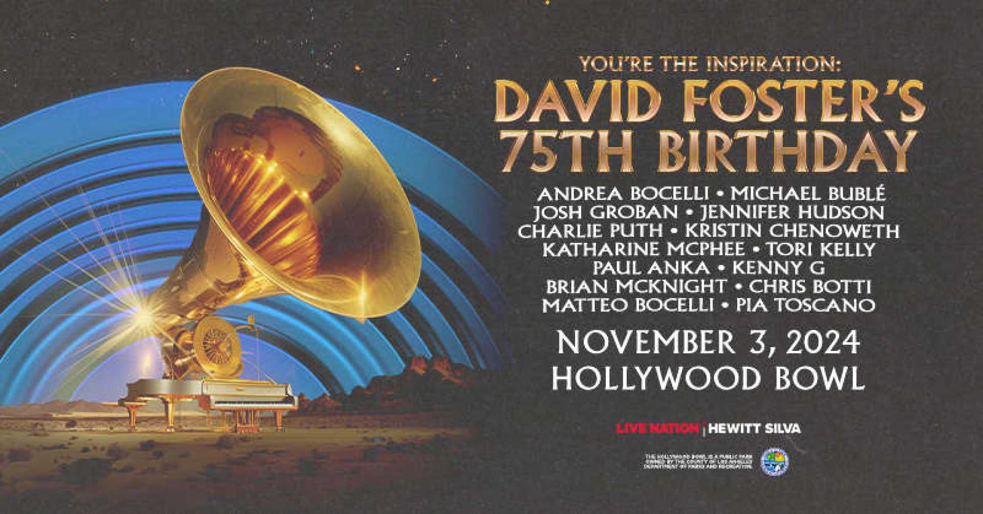 David Foster 75th Birthday Celebration Hollywood Bowl