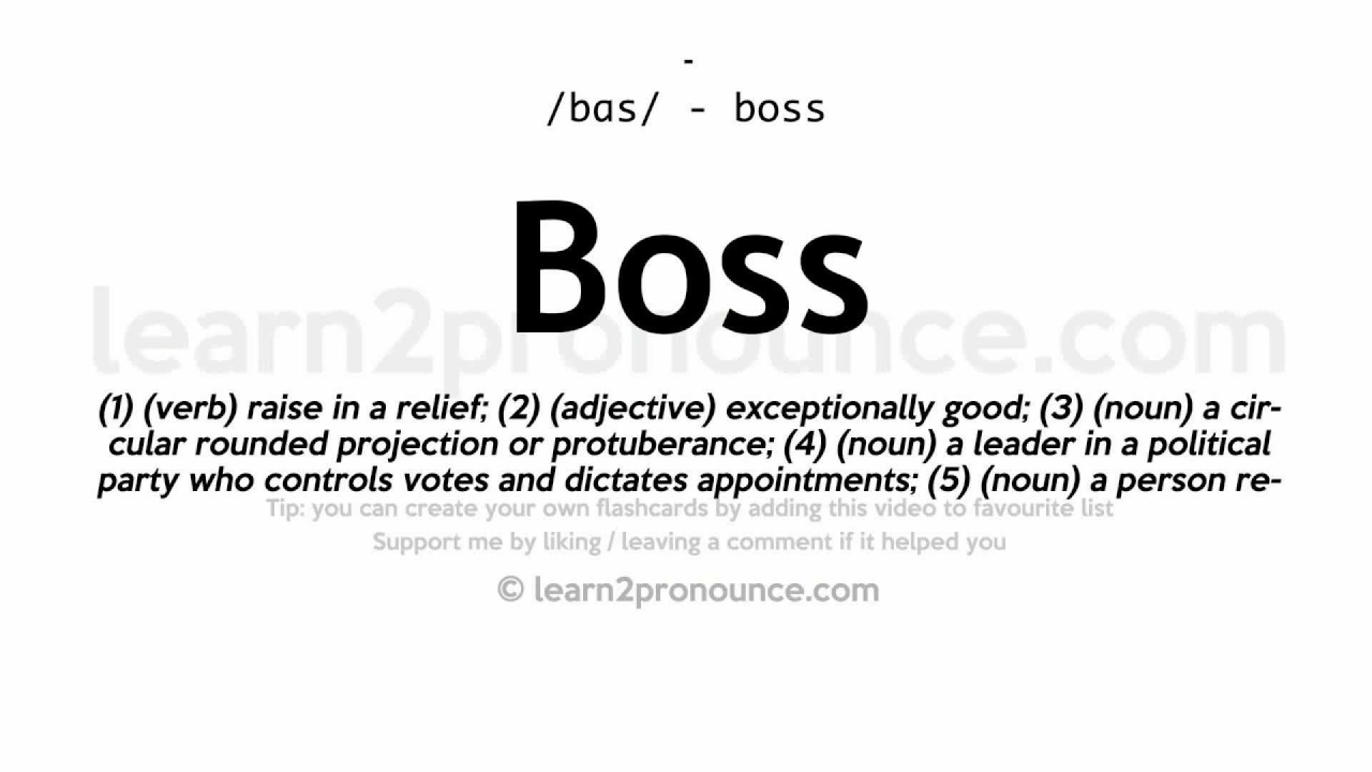 Definition Of Boss Verb