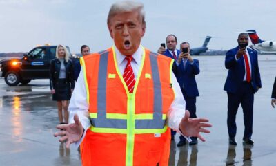 Donald Trump In A Garbage Truck With Safety Vest