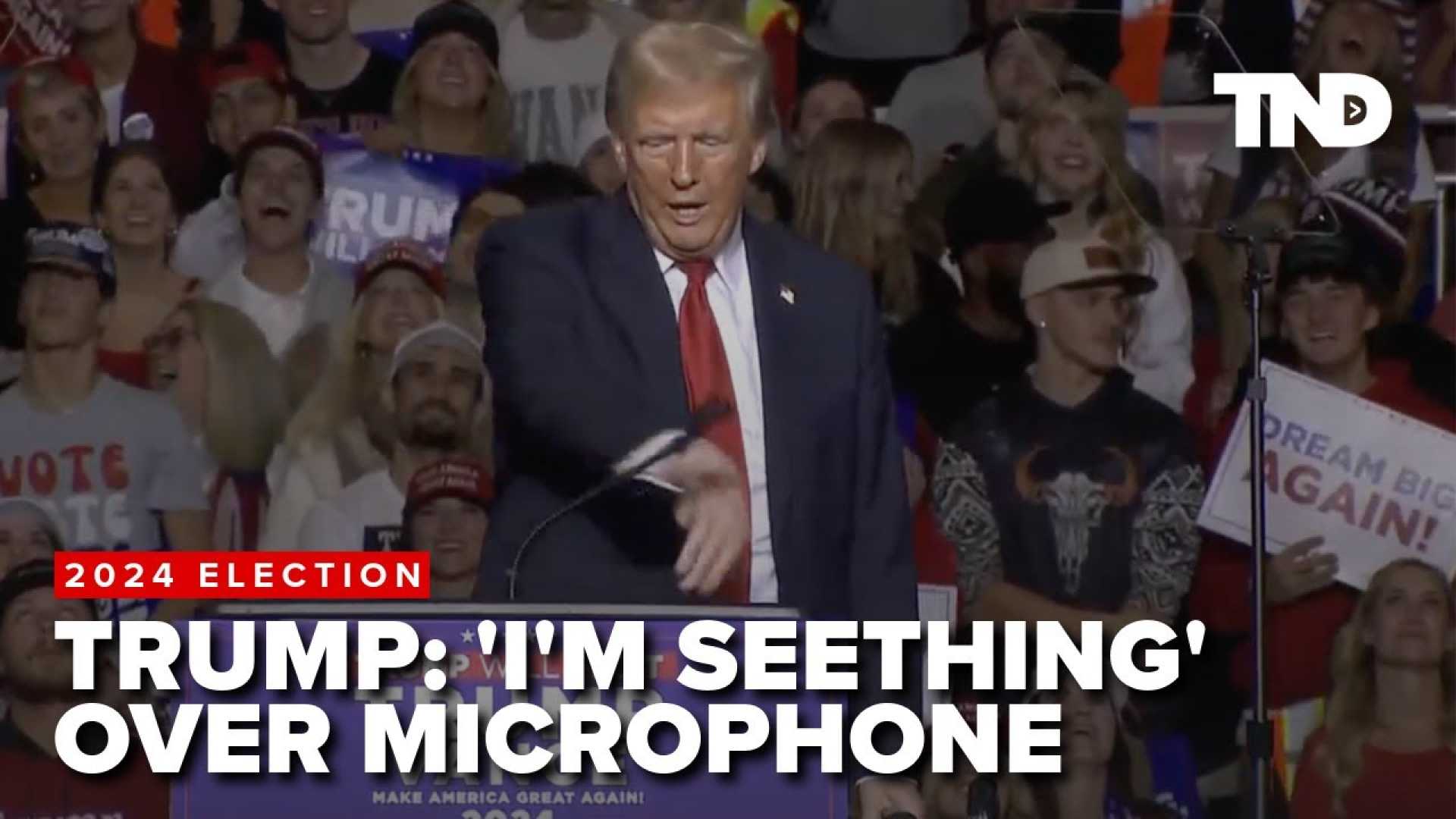 Donald Trump Microphone Issues Wisconsin Rally