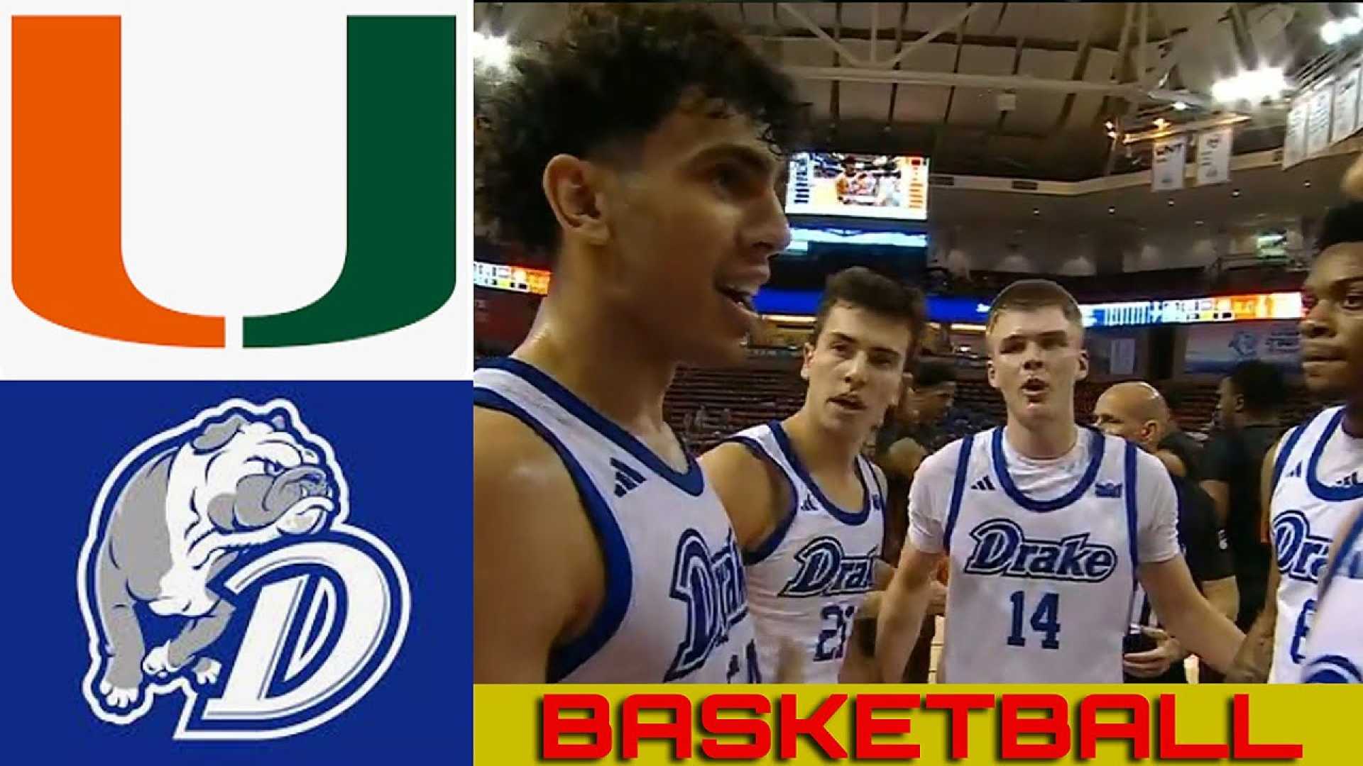 Drake Bulldogs Vs Miami Hurricanes Basketball Game