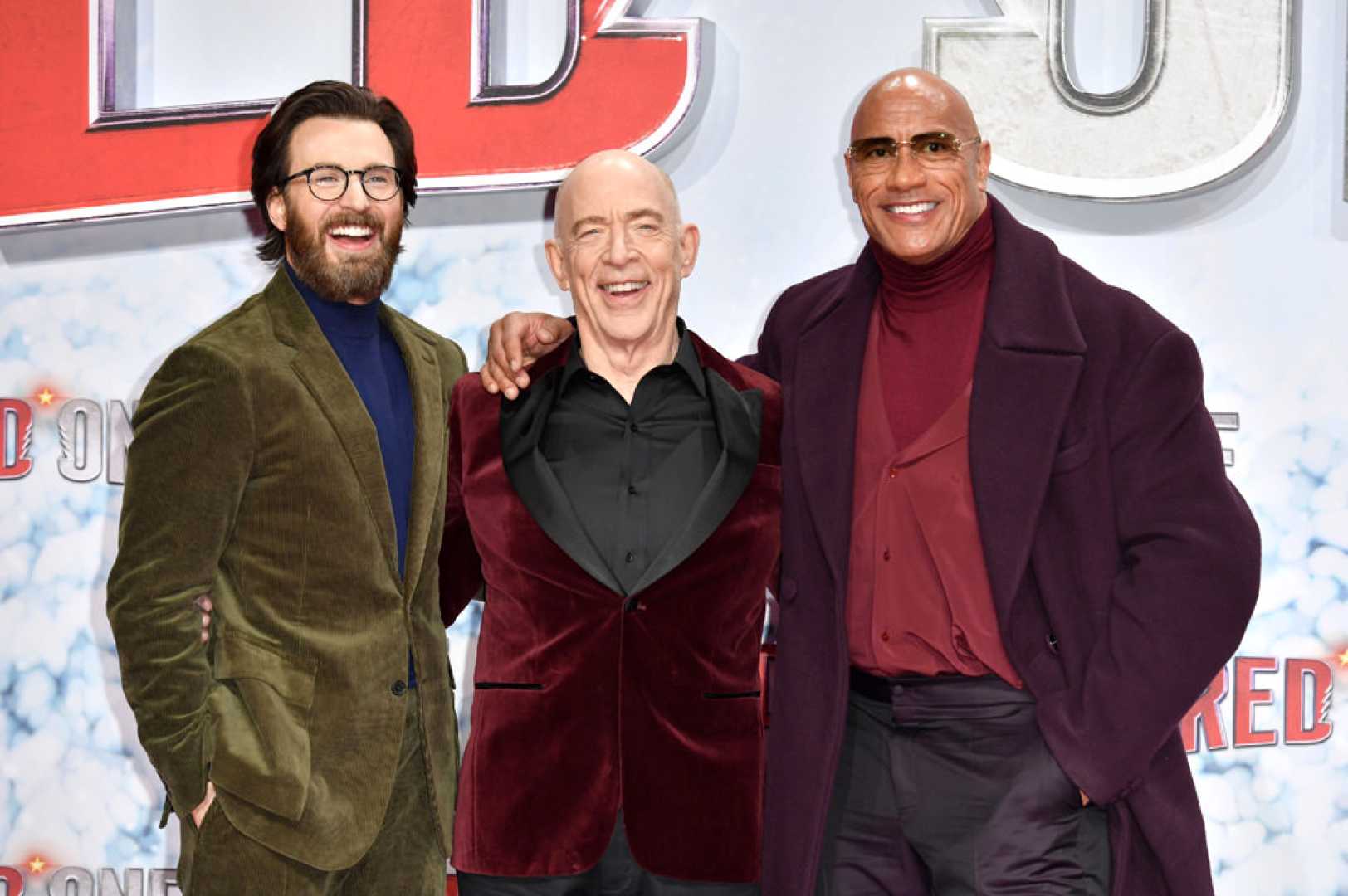 Dwayne Johnson And Chris Evans At Red One Berlin Premiere