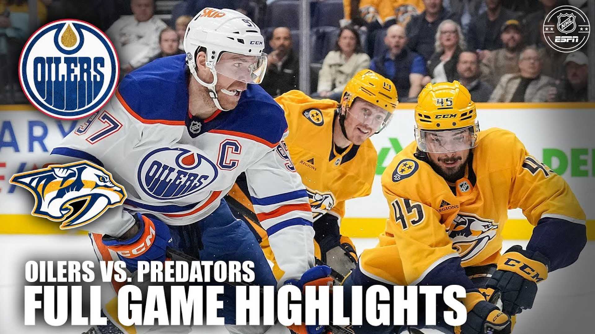 Edmonton Oilers Vs Nashville Predators Hockey Game