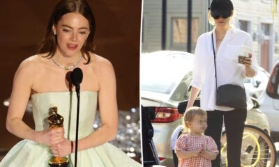 Emma Stone And Dave Mccary With Daughter Louise Jean Mccary