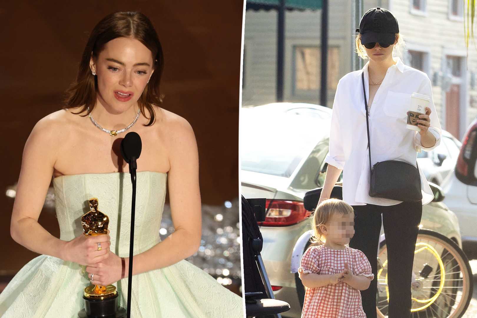 Emma Stone And Dave Mccary With Daughter Louise Jean Mccary