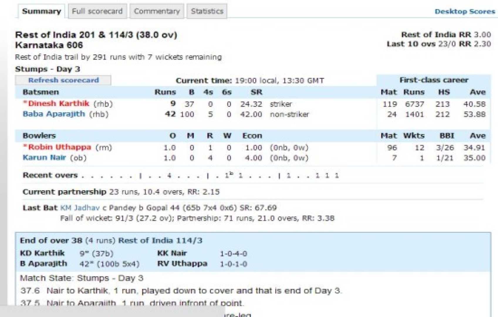 Espncricinfo Cricket Scores Live Updates