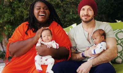 Gabourey Sidibe And Brandon Frankel With Twins Cooper And Maya