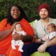 Gabourey Sidibe And Brandon Frankel With Twins Cooper And Maya