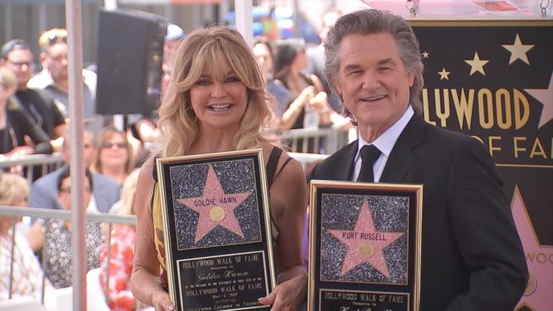 Goldie Hawn And Kurt Russell Walk Of Fame Double Star Ceremony