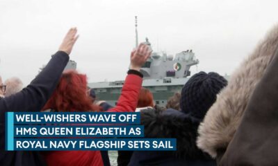 Hms Queen Elizabeth Leaving Portsmouth Naval Base