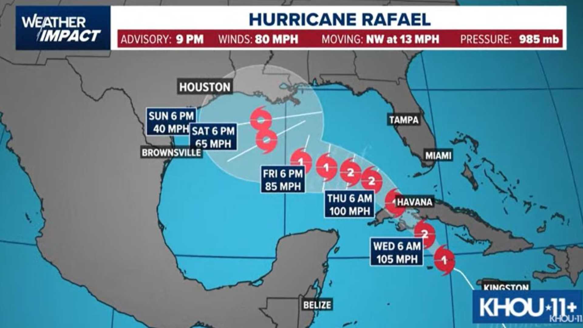 Hurricane Rafael Track Caribbean Gulf Of Mexico