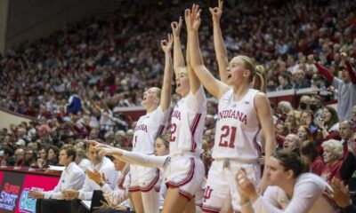 Indiana Hoosiers Women's Basketball Team Celebrating Win Over Stanford Cardinal