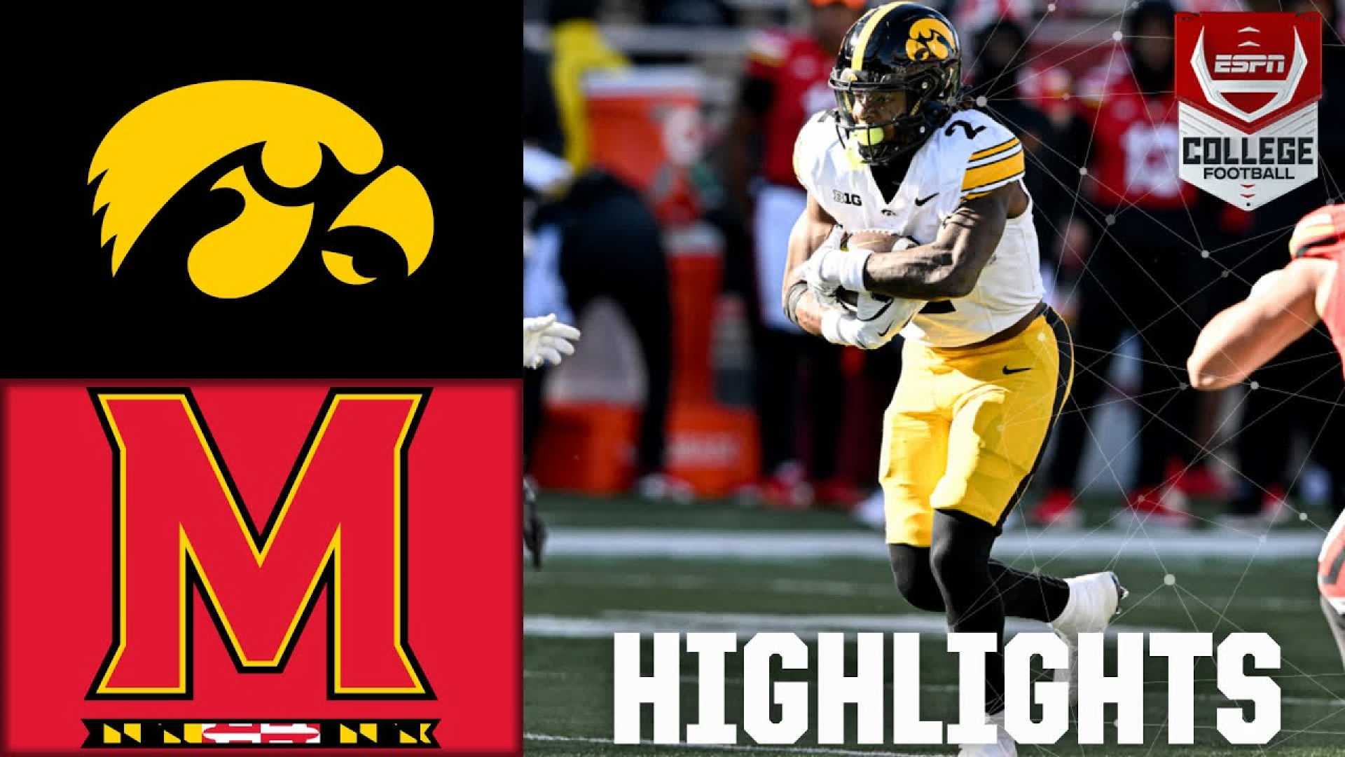 Iowa Hawkeyes Vs Maryland Terrapins Football Game Highlights