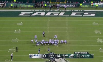 Jake Elliott Kicking A Field Goal For The Philadelphia Eagles