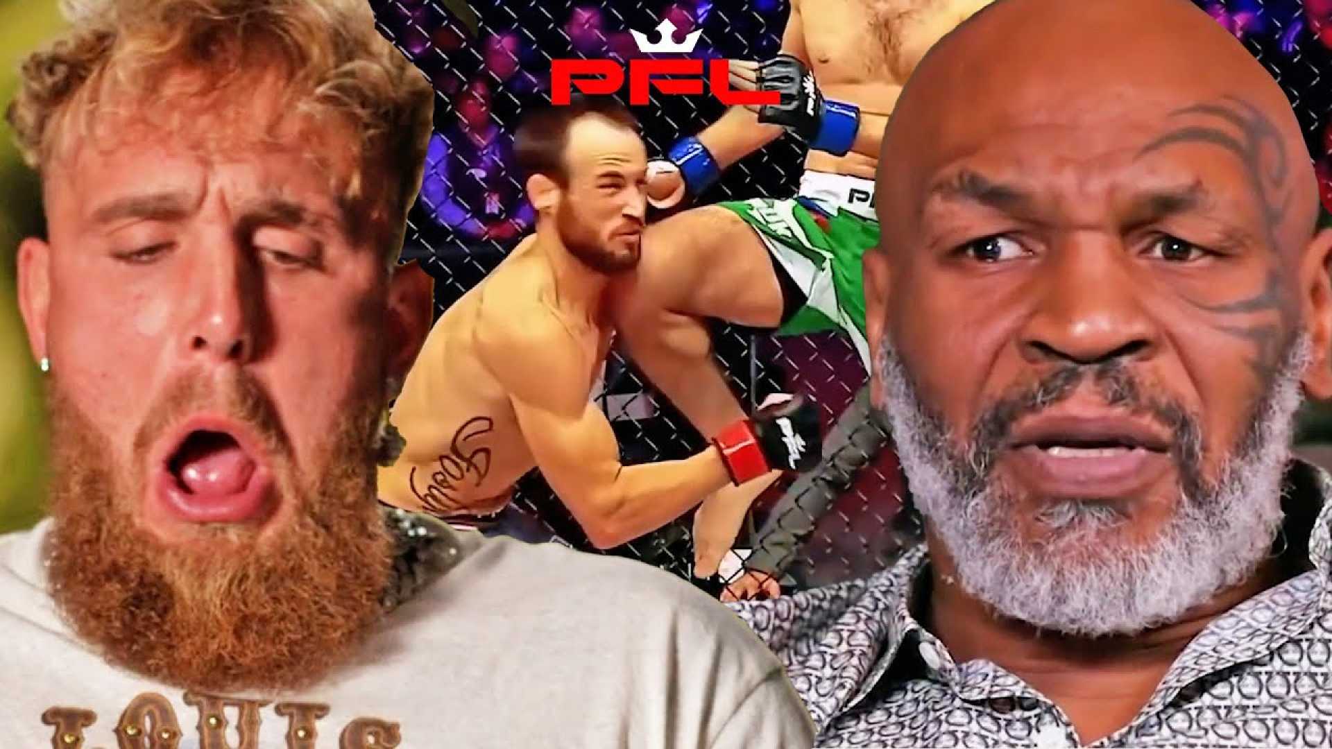 Jake Paul And Mike Tyson Watching Pfl Highlights