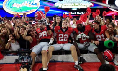 Jake Pope Celebrating With Ole Miss Fans After Georgia Loss