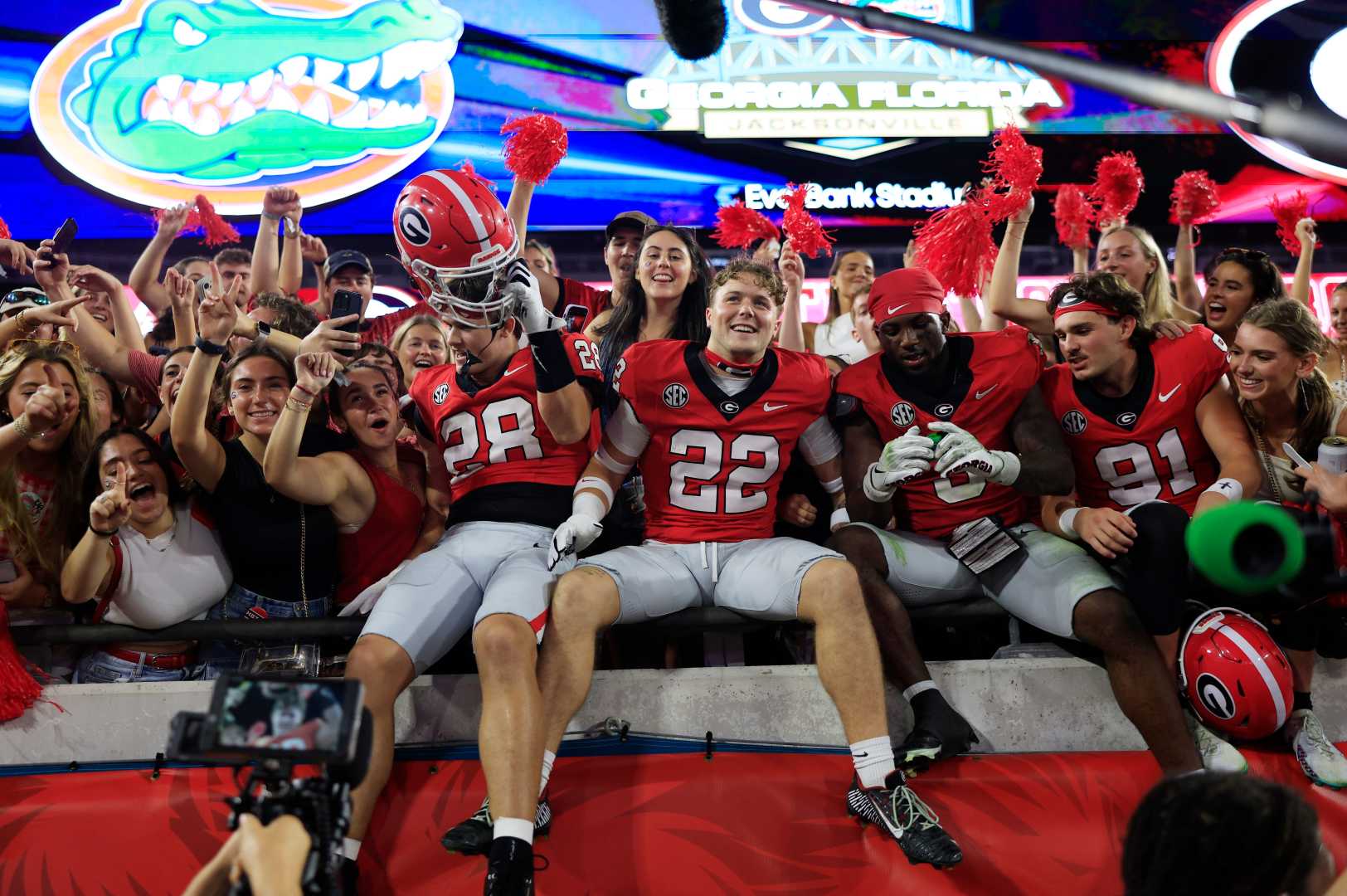 Jake Pope Celebrating With Ole Miss Fans After Georgia Loss