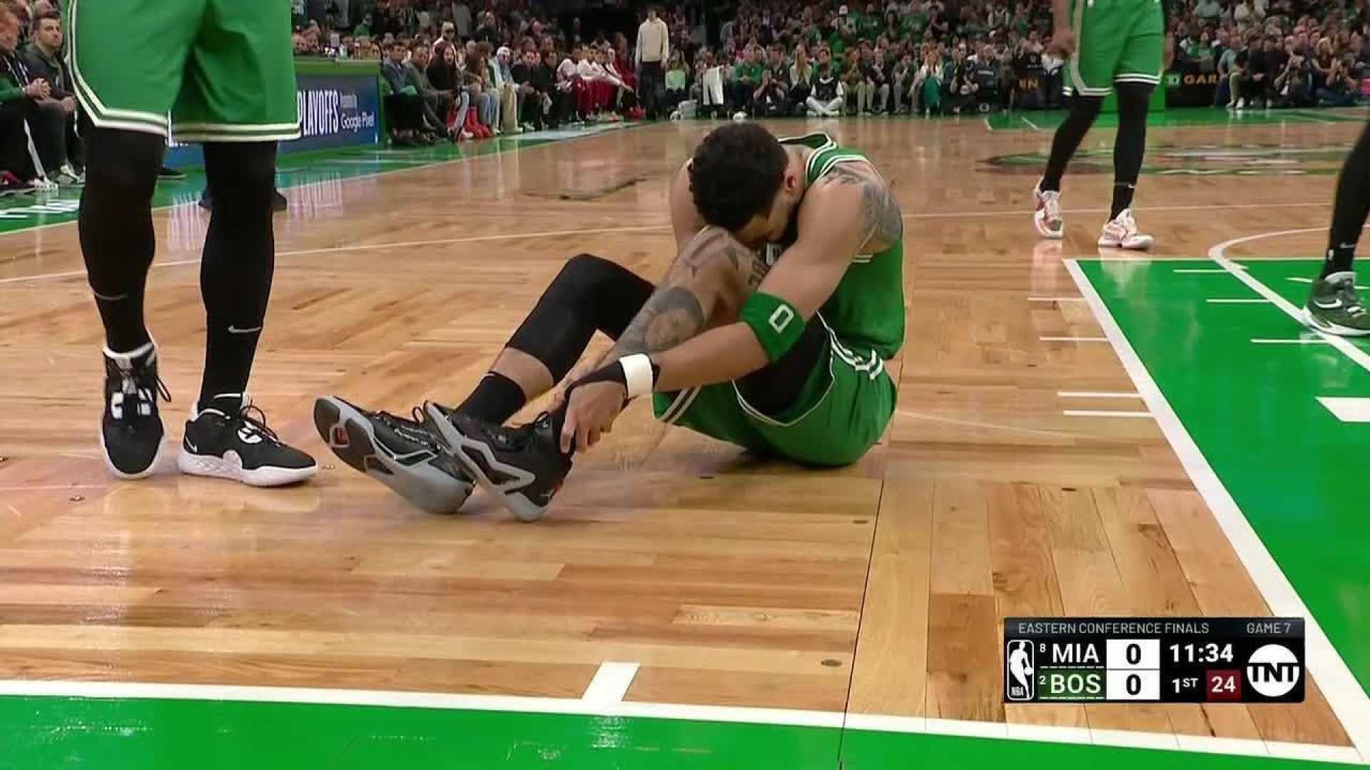 Jayson Tatum Ankle Sprain Against Bucks