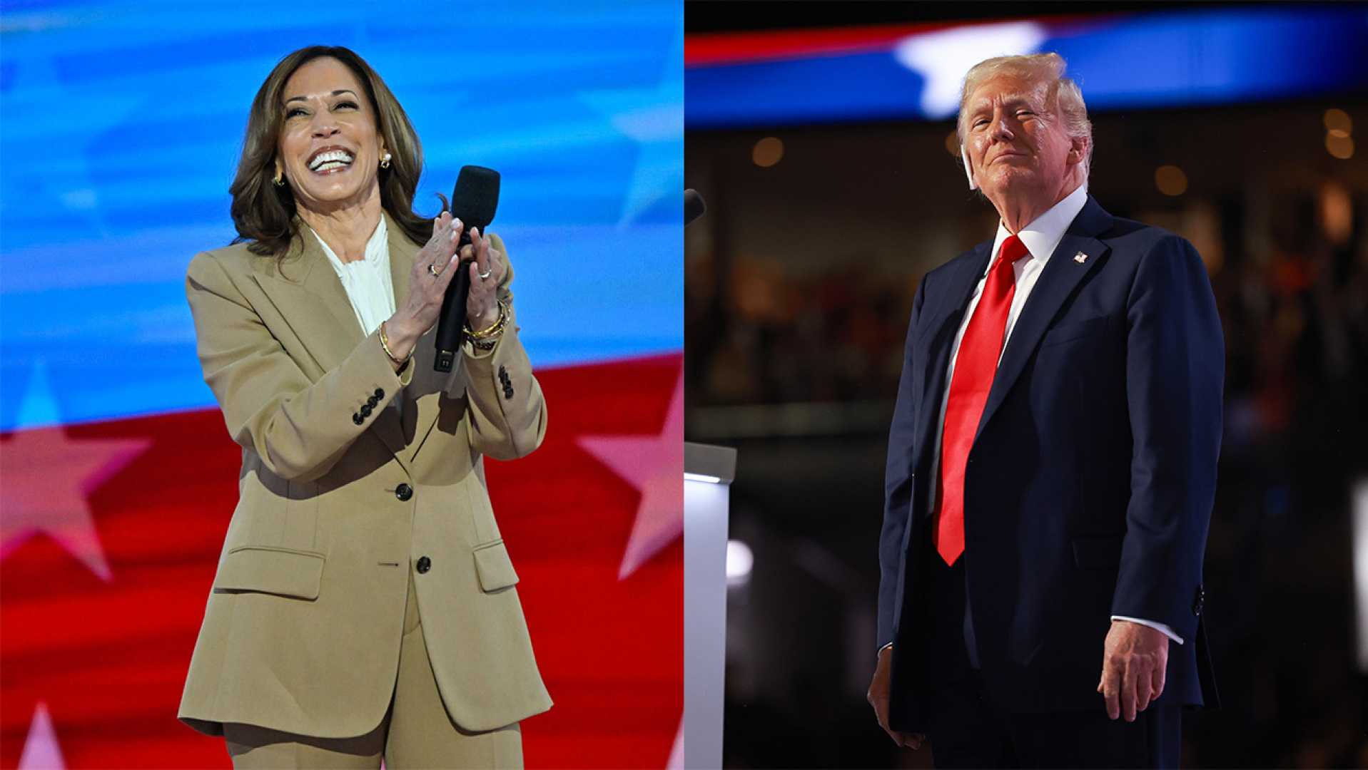 Kamala Harris And Donald Trump Campaigning 2024