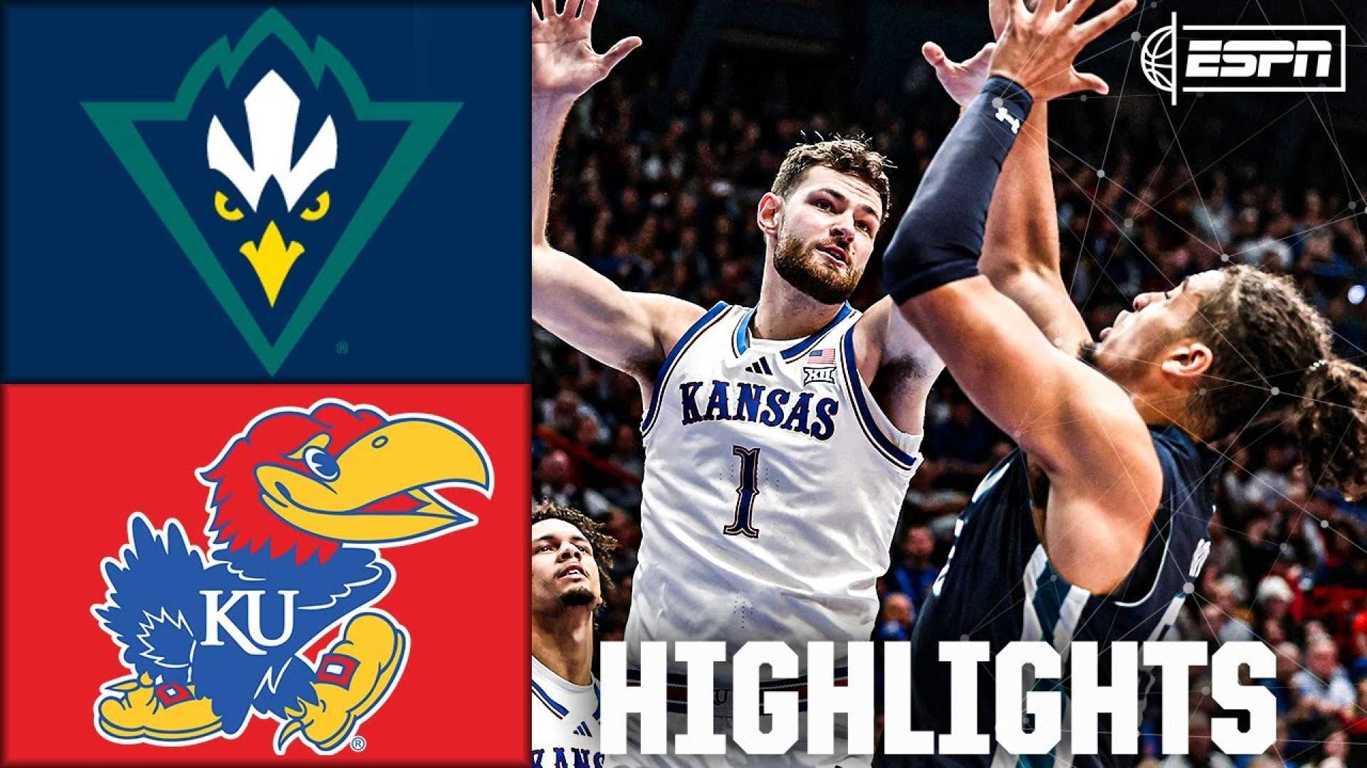 Kansas Jayhawks Vs Unc Wilmington Seahawks Basketball Game Highlights