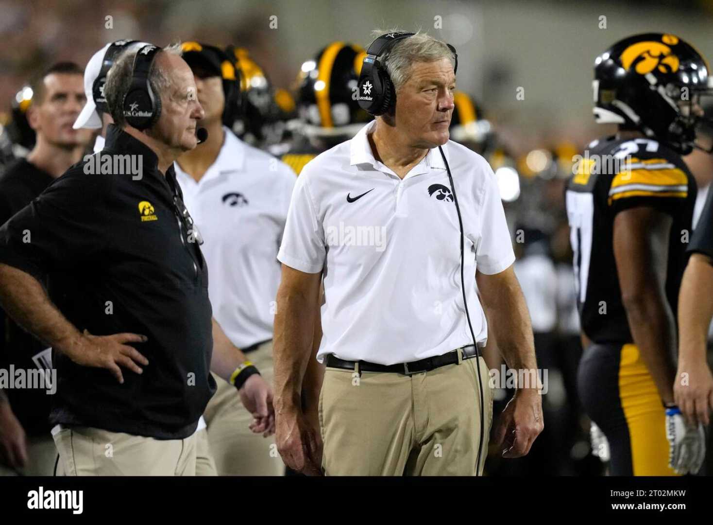 Kirk Ferentz On The Sidelines During An Iowa Hawkeyes Game