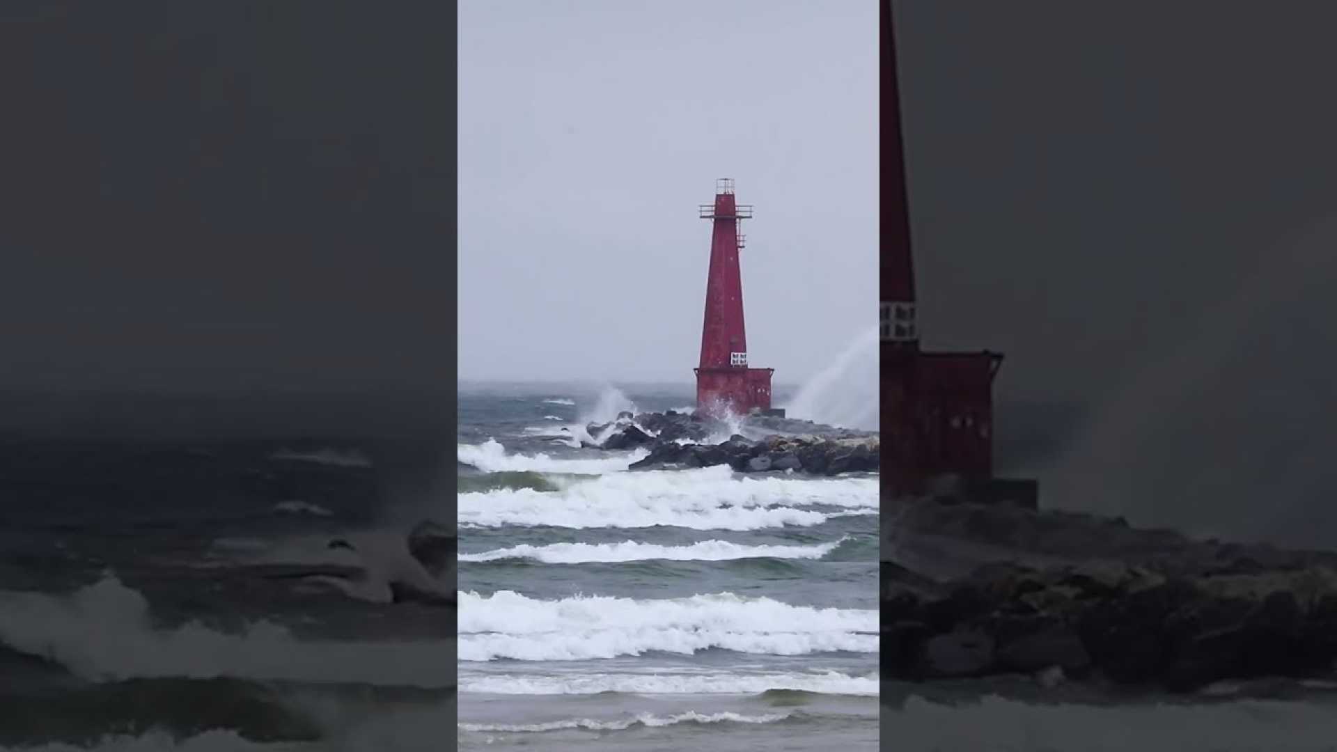 Lake Michigan Massive Waves Gale Warning