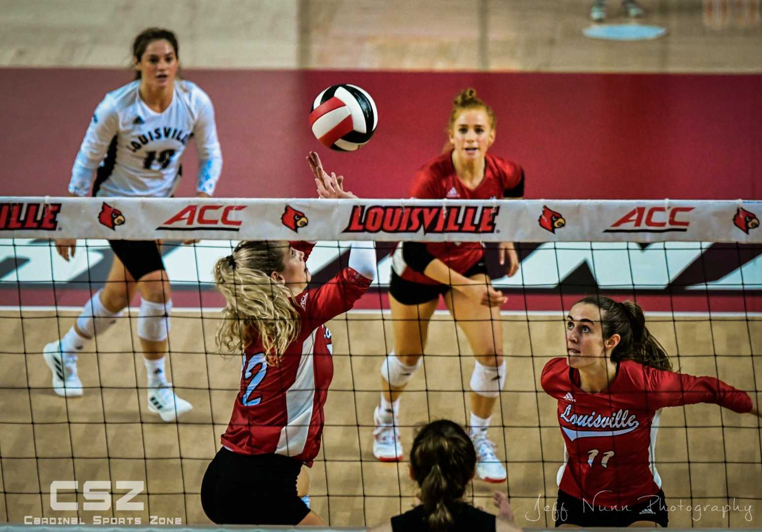 Louisville Volleyball Team In Action