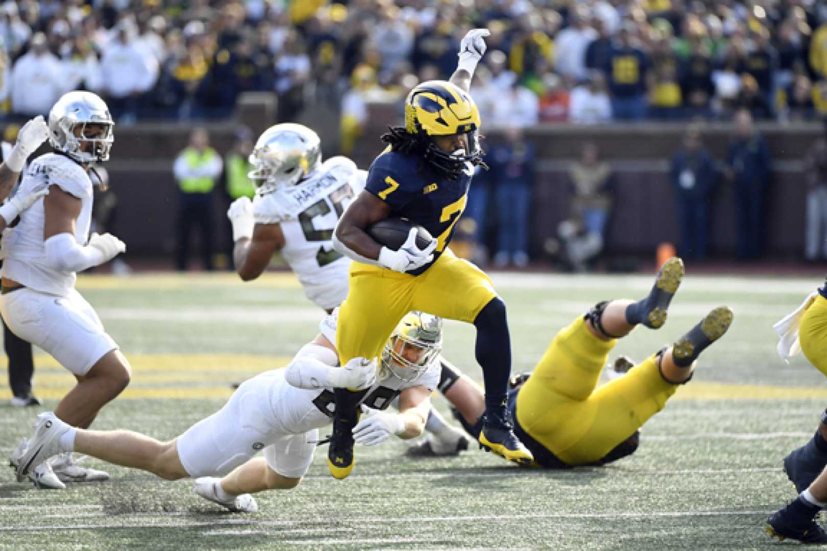 Michigan Wolverines Football Team Playing Against Indiana