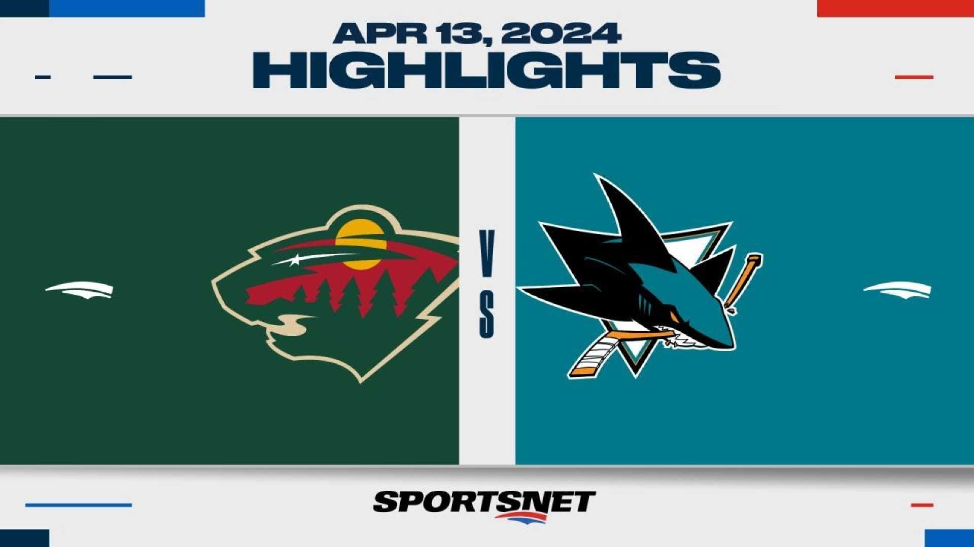 Minnesota Wild Vs San Jose Sharks Game Highlights