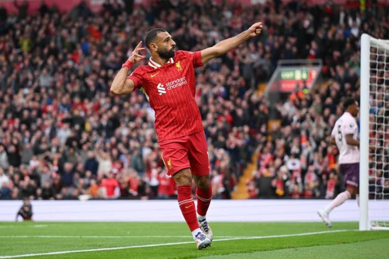 Mohamed Salah Celebrating Goal With Liverpool