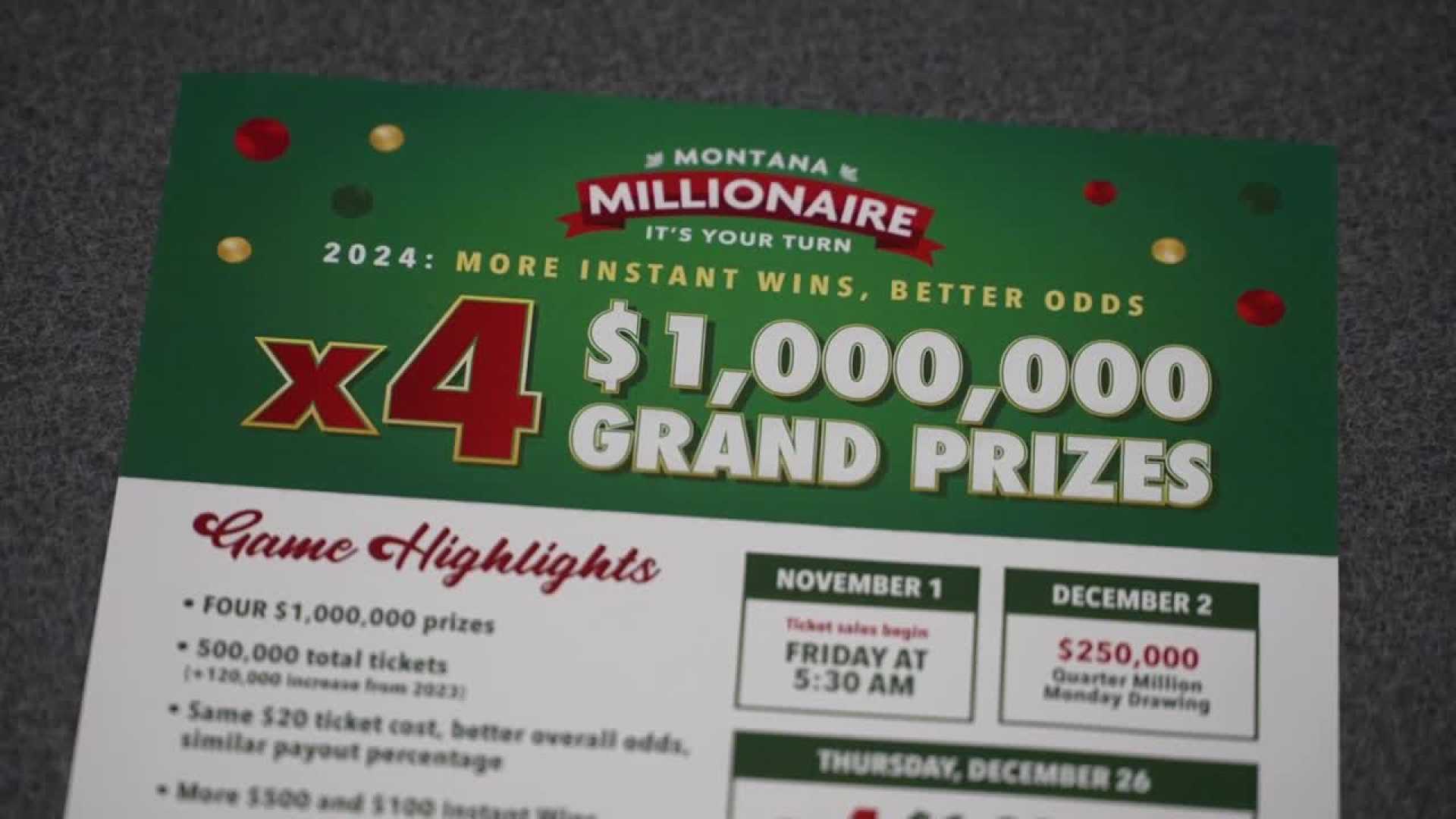 Montana Millionaire Lottery Tickets Sale